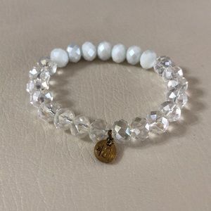 Bourbon and Bowties white and clear bracelet